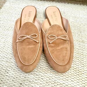 EUC, Kate Spade New York Devi Suede Mules in "Medium Biscotti" , Size 8